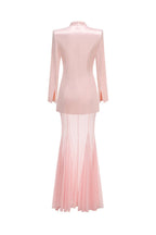 Ilhamp Pink Blazer & Mesh Skirt Set