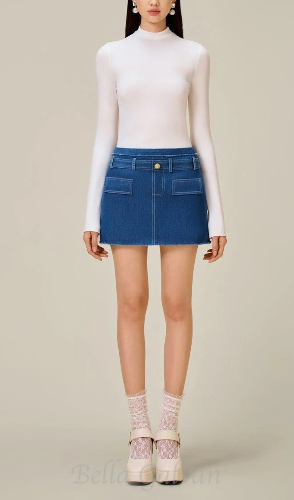 Flowering Girl Women Cathy Tweed Mini Skirt in blue