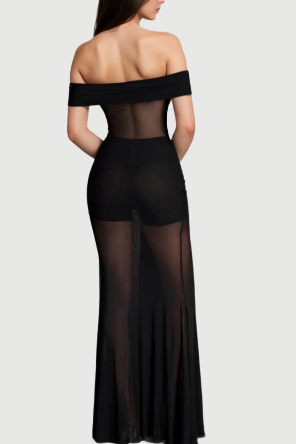 Flowering Girl Women LOGILIS CRYSTAL SHEER MESH DRESS IN BLACK