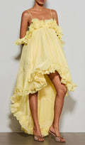 Euleta Spaghetti Ruffle Asymmetric Dress