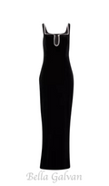 Flowering Girl Women Crystal-embellished velvet maxi dress