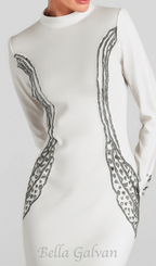 Flowering Girl Women Ashley crystal embellished bodycon maxi dress in white