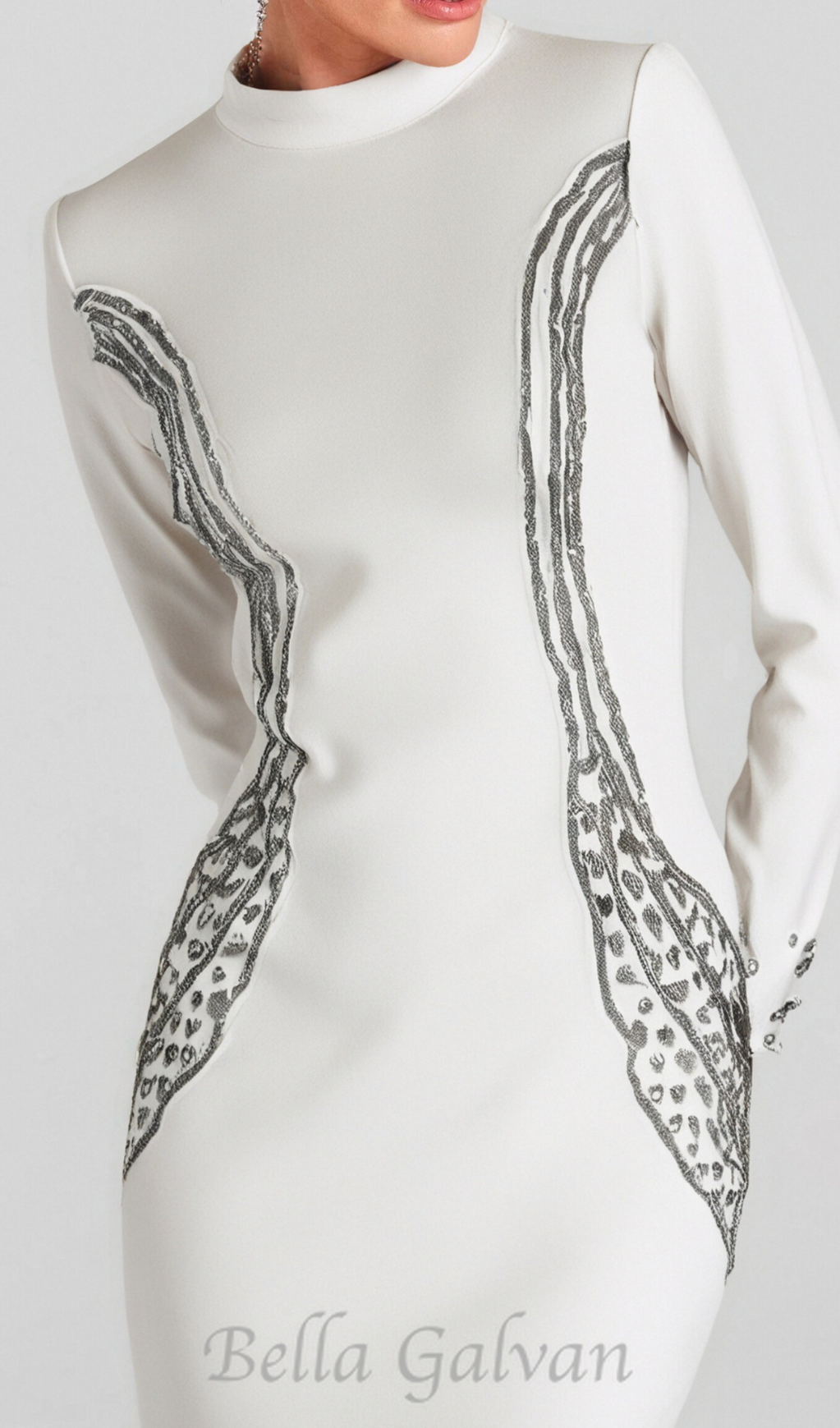 Flowering Girl Women Ashley crystal embellished bodycon maxi dress in white