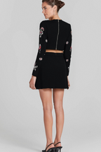 Flowering Girl Women BLACK RHINESTONE EMBELLISHED SKIRT SET