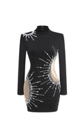 Flowering Girl Women Camille pearl-embellished mini dress in black