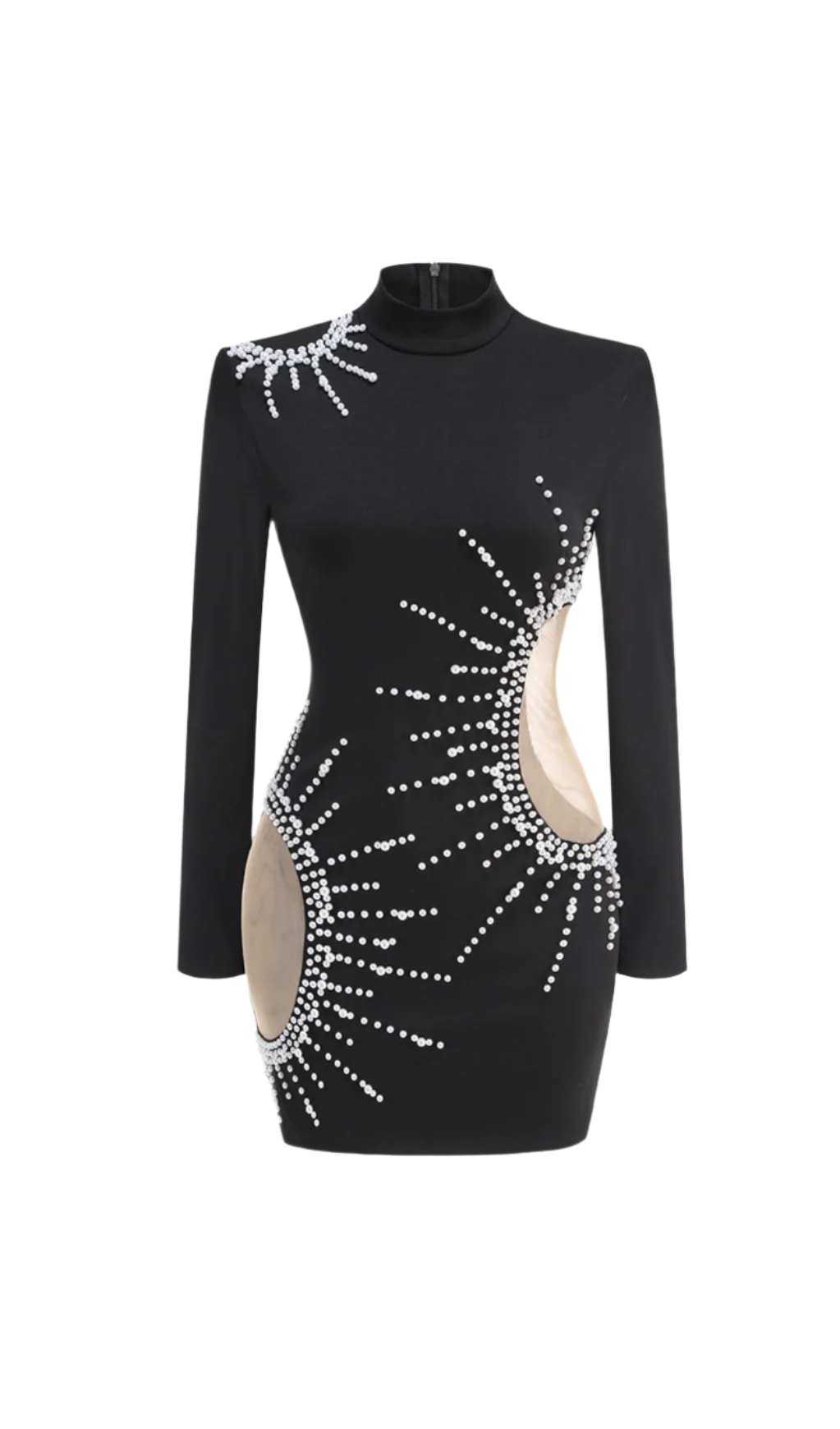 Flowering Girl Women Camille pearl-embellished mini dress in black