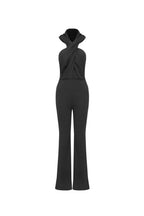 Flowering Girl Women Black Backless Hooded Jumpsuit With Slip Pockets