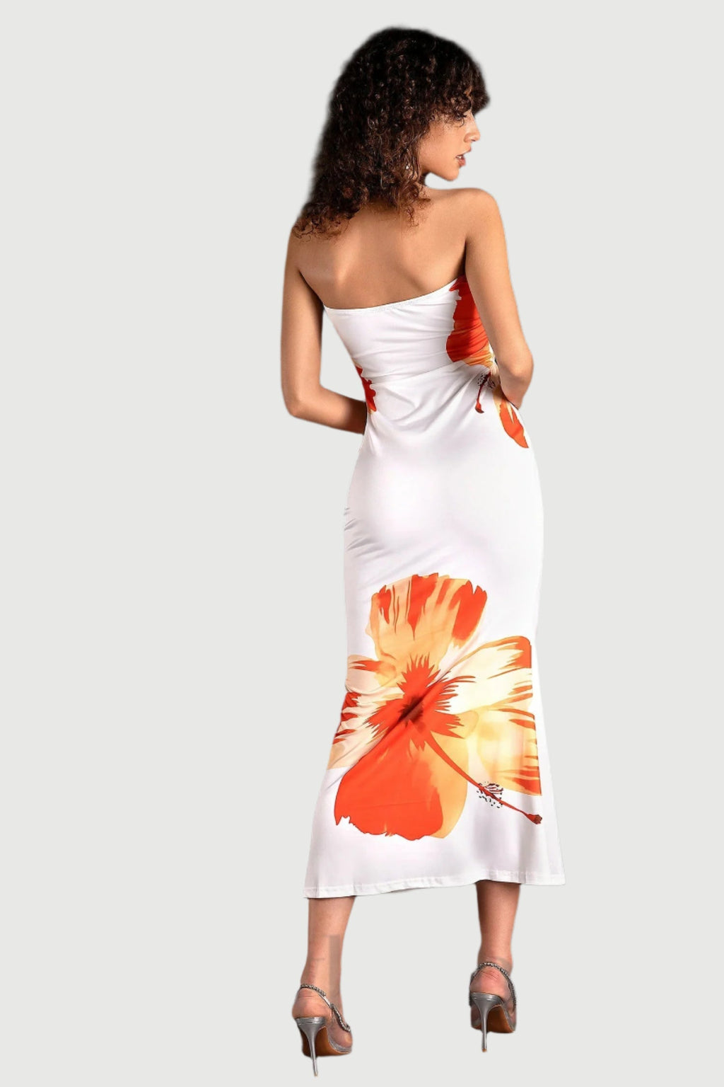 Flowering Girl Women SARRIDES STRAPLESS PRINT MIDI DRESS