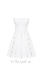 Flowering Girl Women alyssa white strapless pleated mini dress