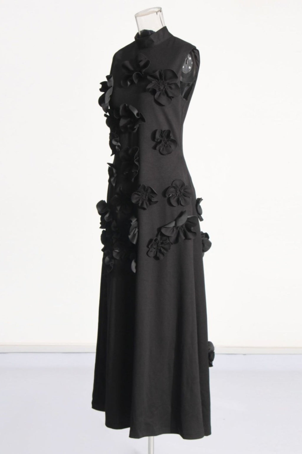 Flowering Girl Women Annona Black Flower Embellished Maxi Dress