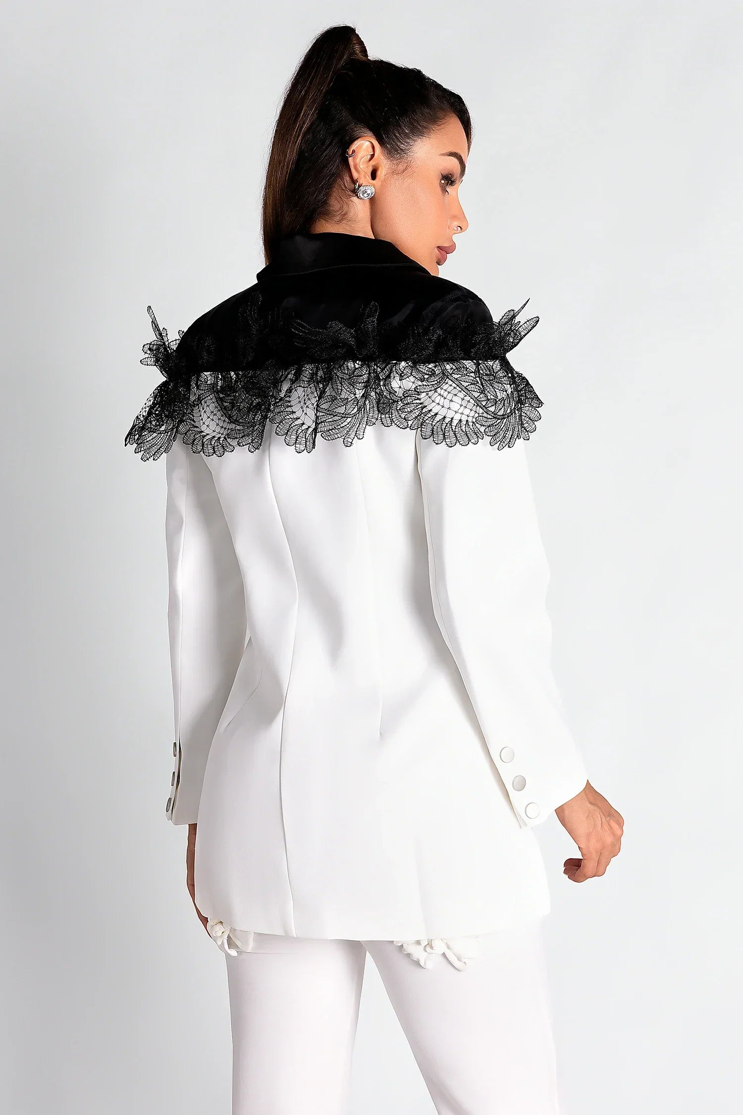 Flowering Girl Women Sekani Patchwork Lace Blazer Top
