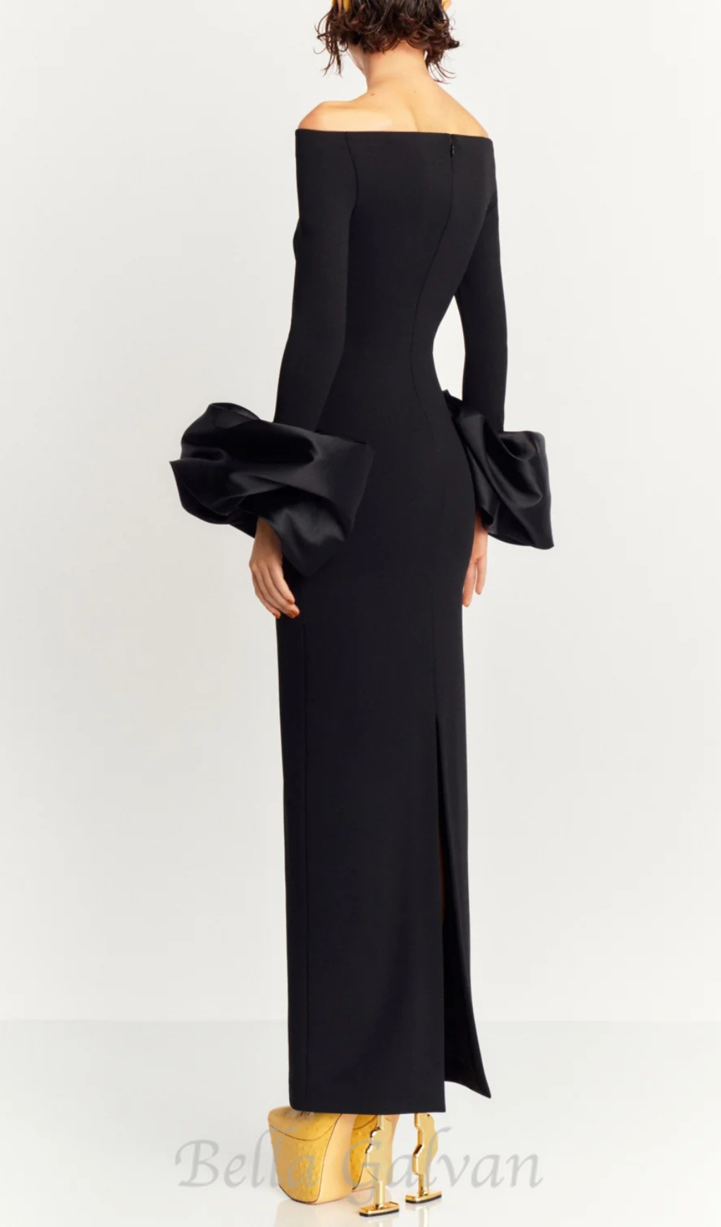 Flowering Girl Women Olindan Off Shoulder Maxi Dress in Black