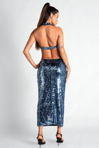 Flowering Girl Women Neiva Glitter Cutout Maxi Dress