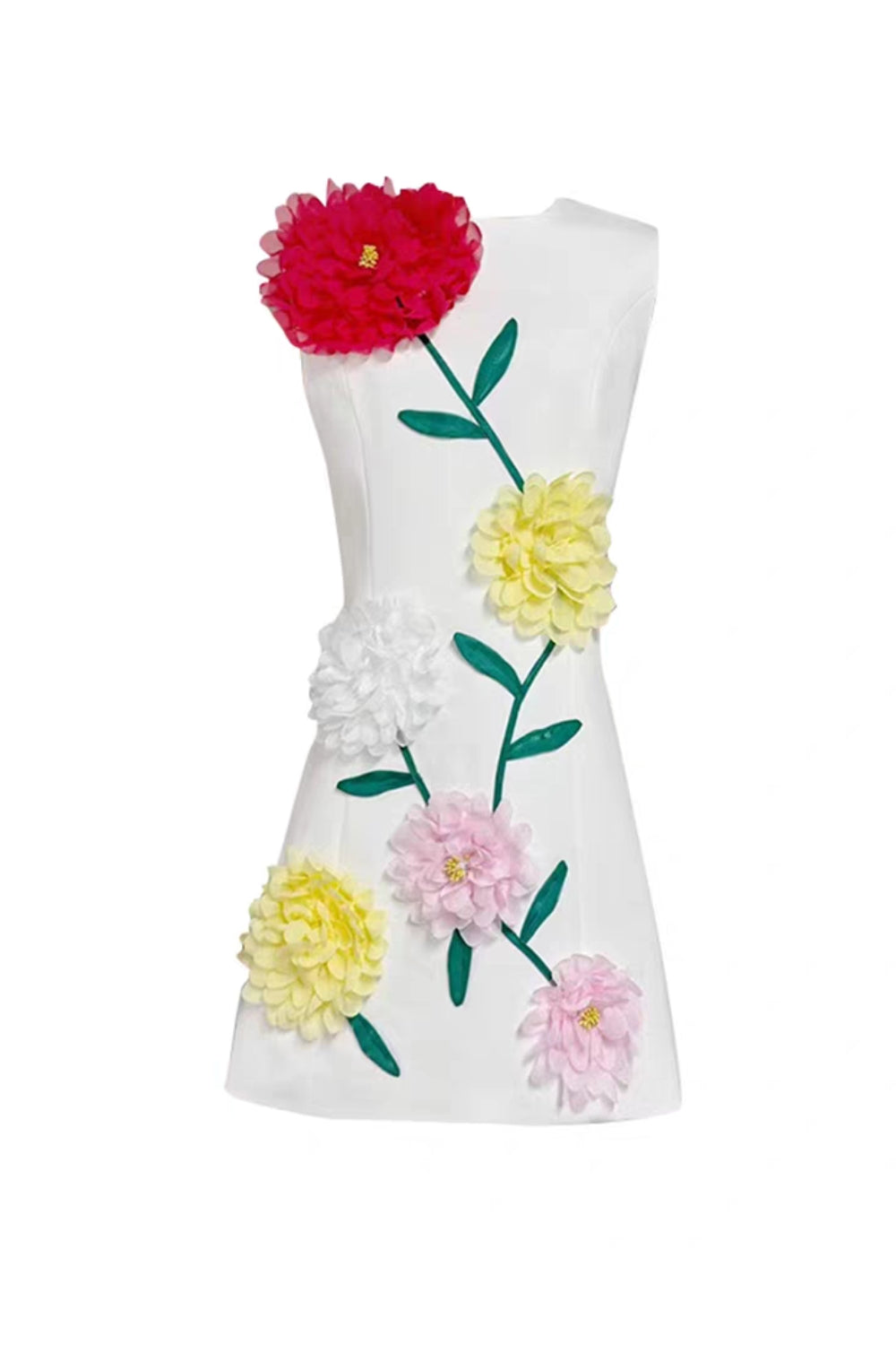 Buttercup Embroidered Mini Dress in Ivory