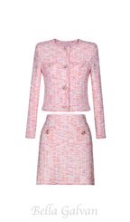 Flowering Girl Women Pink Check Knit Cardigan