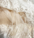 Sleeveless Stand Collar Lace Tutu mini dress in white