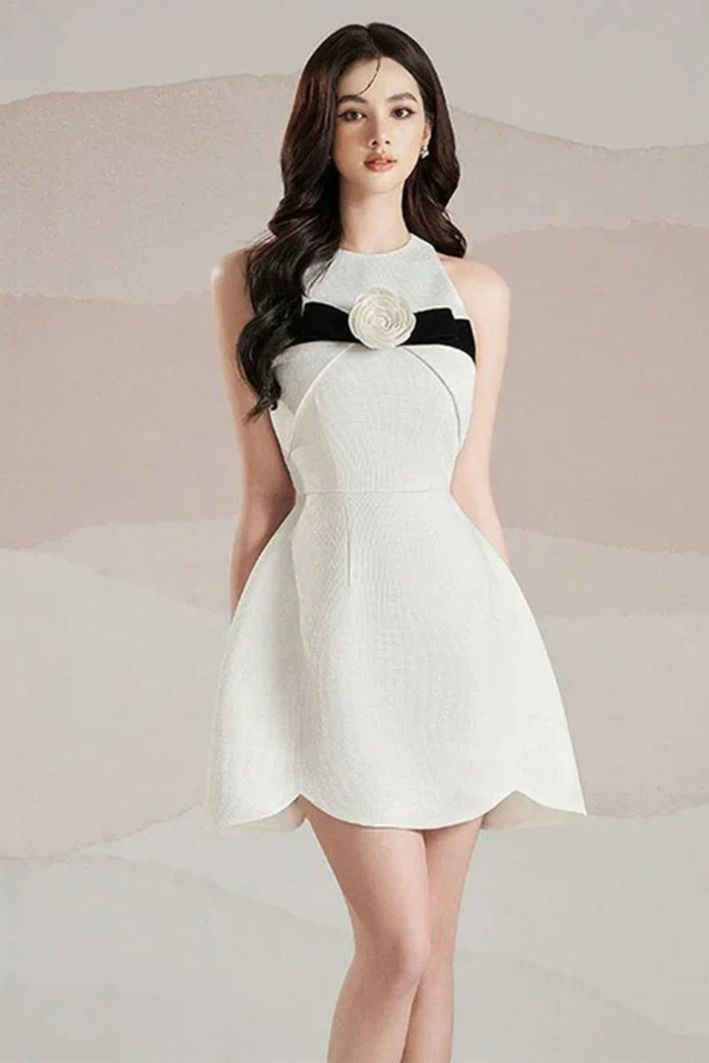 Flowering Girl Women Flora A-Line Sleeveless Square Texture Mini Dress