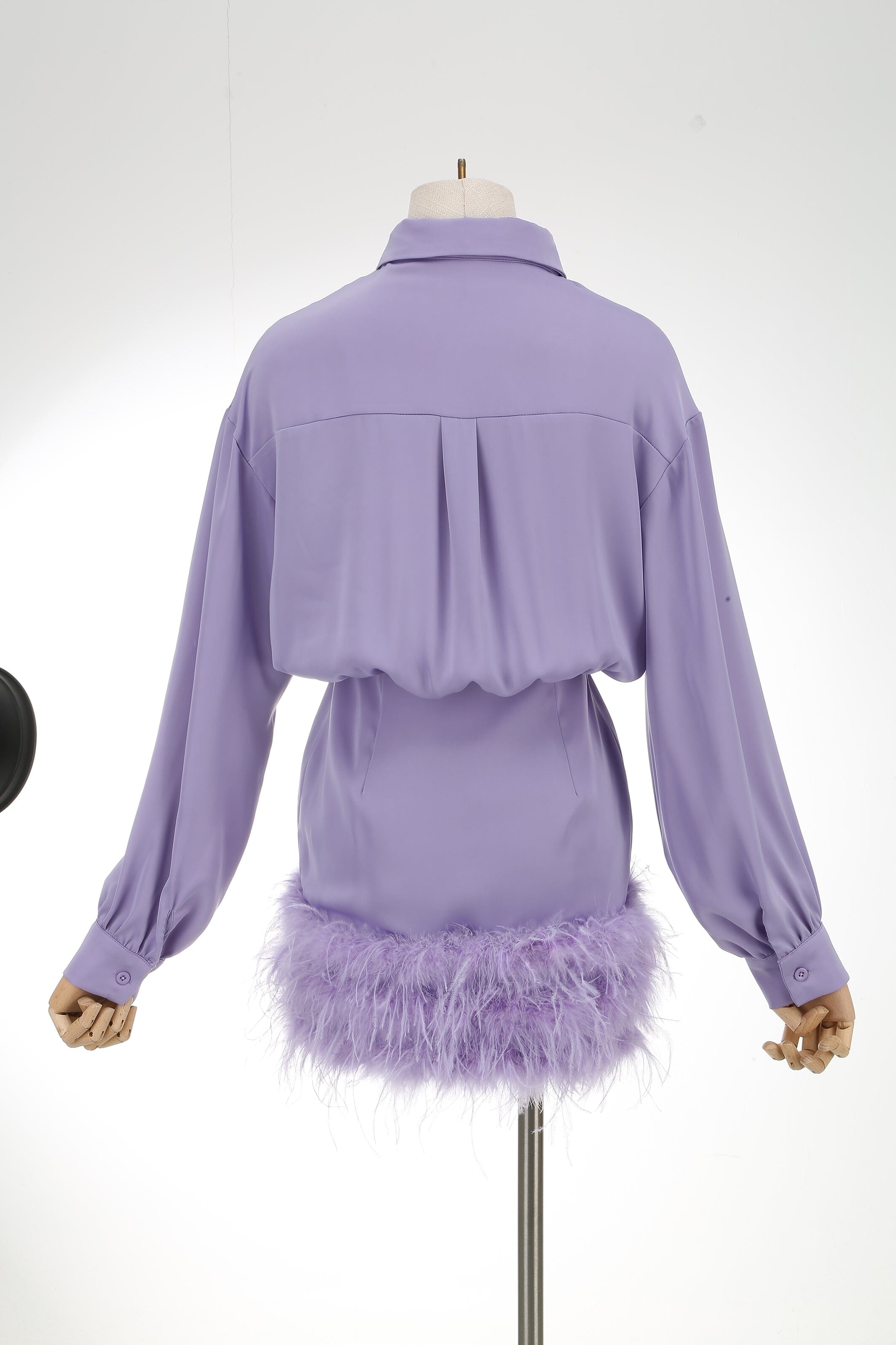Flowering Girl Women FEATHER LONG SLEEVE SHIRT DRESS