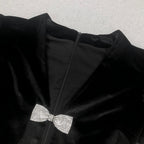 Flowering Girl Women victoria cut out bow mini dress set in black