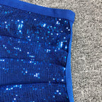 Flowering Girl Women BLUE SEQUIN ONE SHOULDER BODYCON DRESS
