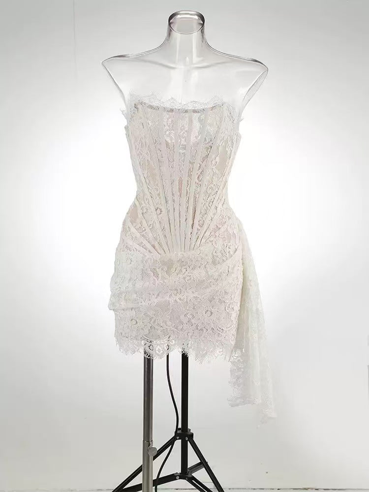 Angel Corset Draped Mini Dress