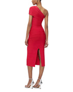 Flowering Girl Women Abigail one-shoulder bandage midi Dress in rio red