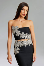 Flowering Girl Women Diamond Flower Long Set - Lizza