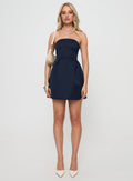 Flowering Girl Women Spader Corset Mini Dress Navy Petite
