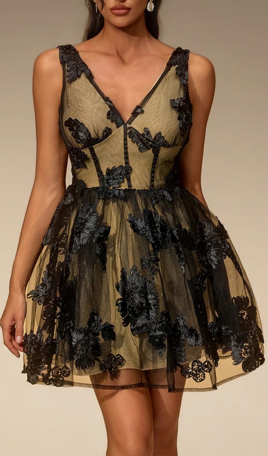 Flowering Girl Women Eustacia V Neck Floral Mini Dress