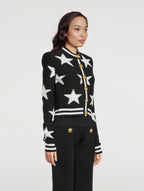 Flowering Girl Women Star Jacquard black Cardigan