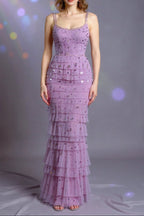 Arwa Embellished Maxi Dress In Purple