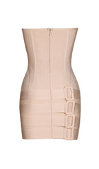 Flowering Girl Women Tube Top Lace Up Bandage Mini Dress