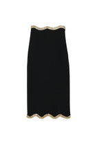 Flowering Girl Women Black Long Knitted Skirt With Chain Detail