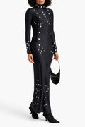 Clara Embellished Stretch-Jersey Maxi Dress In Black