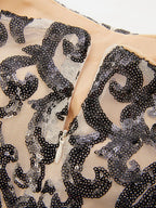Spaghetti Black Split Maxi Sequin Dress