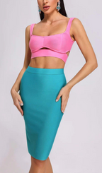 Flowering Girl Women Bandage Bodycon Dress Set
