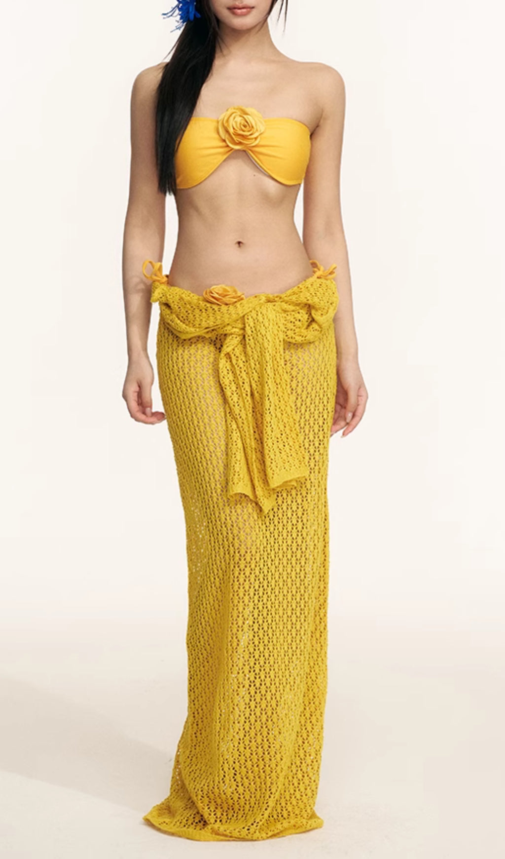 Flowering Girl Women Dillan Yellow Flower Three-Piece Swimsuit