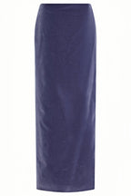 purple Asymmetrical cropped top velvet skirt two-piece set