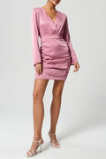 Flowering Girl Women Pink Long Sleeve Mini dress