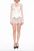 Ivory Lace & Satin Corset Mini Dress