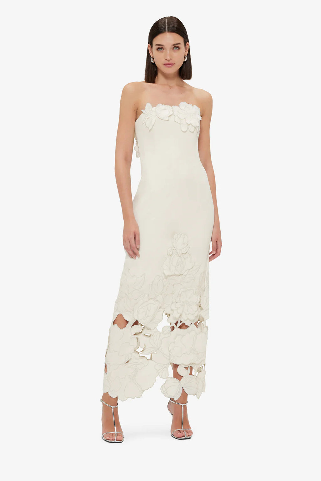 Flowering Girl Women Louise Appliqué Bustier Maxi Dress In White