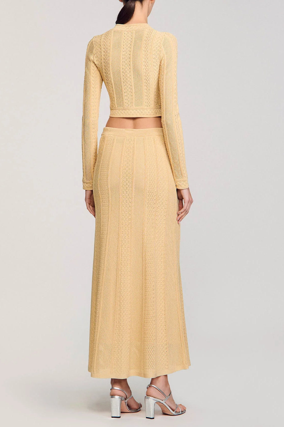 tiffany knit top maxi skirt in yellow