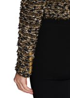 Flowering Girl Women Cropped lurex tweed jacket in gold