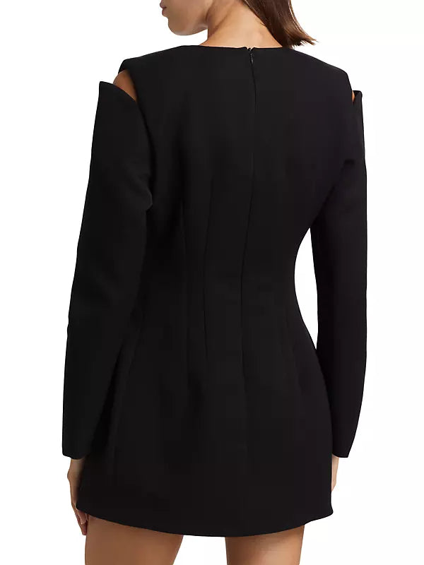 Flowering Girl Women Halston Cut-Out Cold-Shoulder Mini dress in black