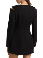 Flowering Girl Women Halston Cut-Out Cold-Shoulder Mini dress in black