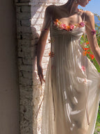 Farah Flower Maxi Dress In Ivory