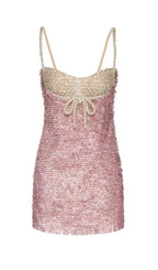Flowering Girl Women Embellished Sequin Mini Dress In Pink