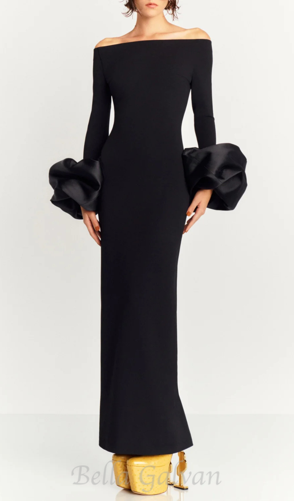 Flowering Girl Women Olindan Off Shoulder Maxi Dress in Black