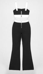 Flowering Girl Women Bandage Suit In Black