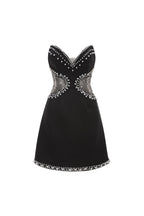 Flowering Girl Women Embellished Mini Dress In Black